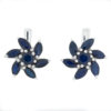 Pendientes Flor de Mayo Zafiros Azul Marino